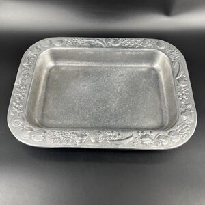 Vintage Wilton Armetale Company Serving or Cake Pan - Fruit Pattern Heavy